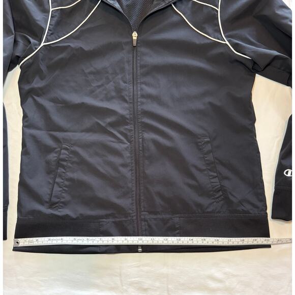 Champion Women’s Windbreaker Track Jacket Medium Black Zipper - Picture 4 of 6